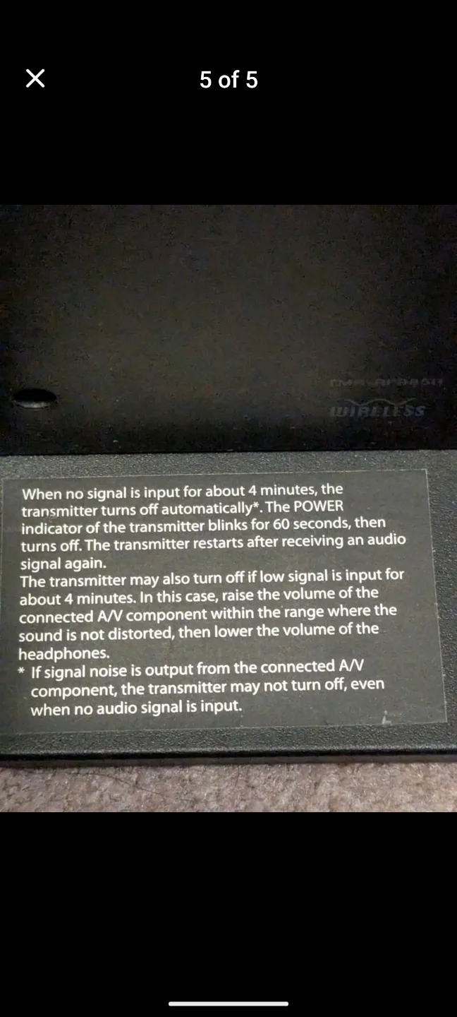 Sony MDR-RF985R wireless stereo headphones and transmitter image indicator(4)