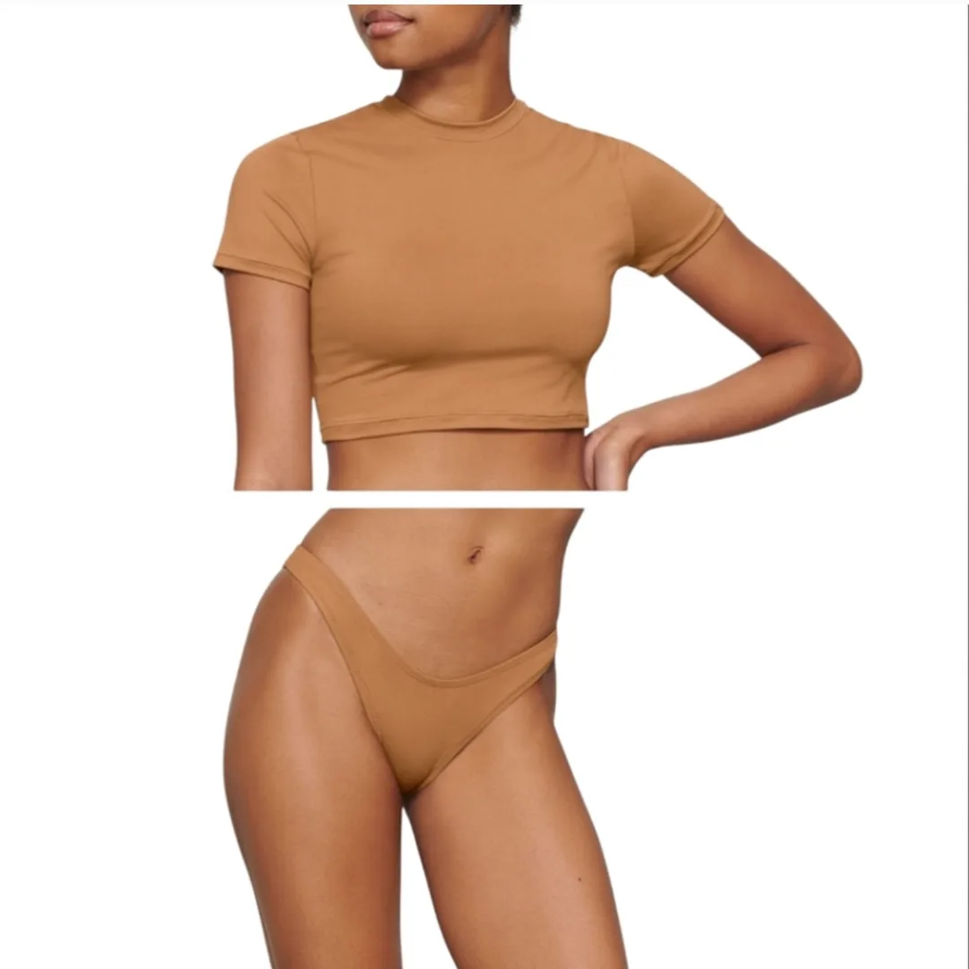 SKIMS 2 Piece Swim T-Shirt & Tanga Bottom thumbnail
