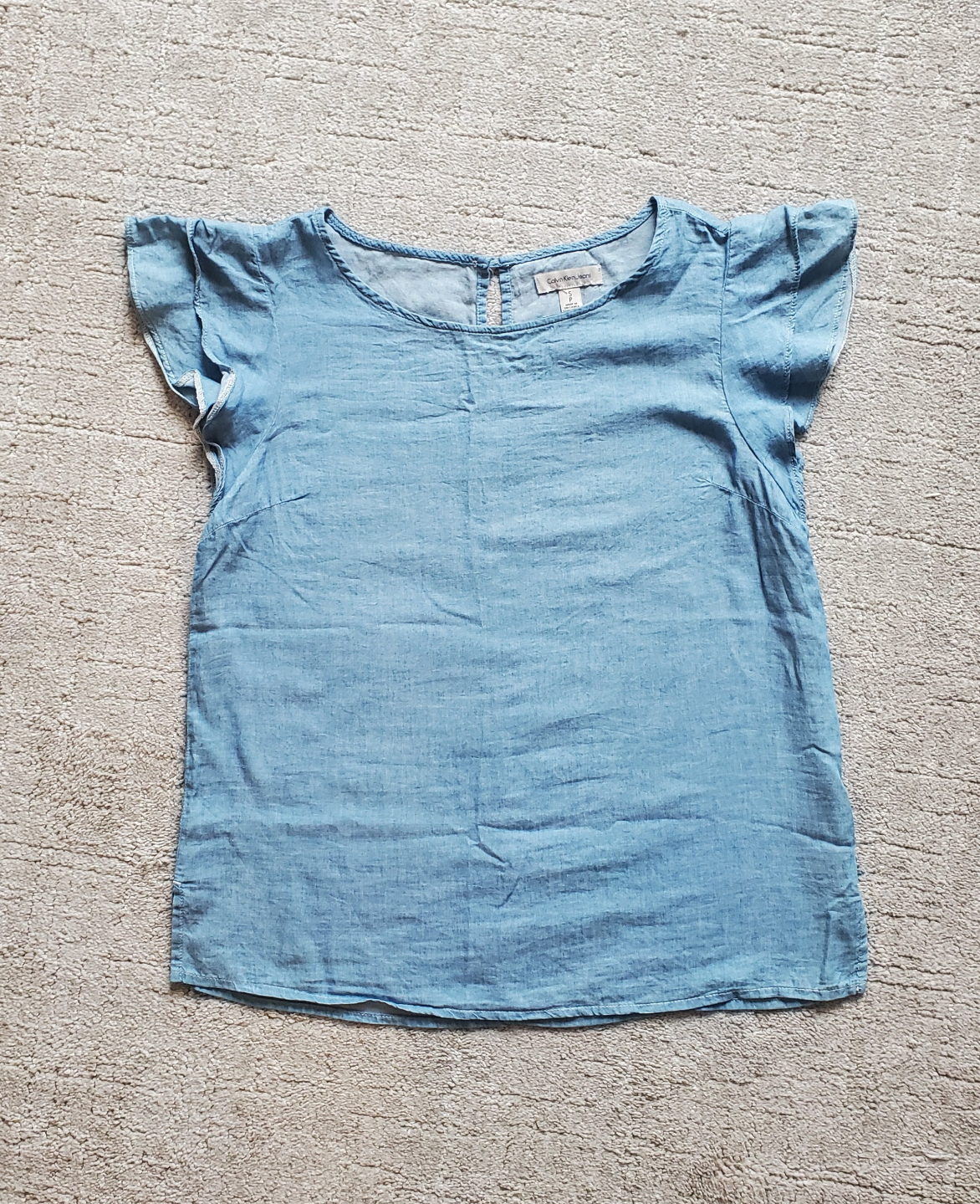 Calvin Klein Flutter-sleeve Blouse - Small - photo 2