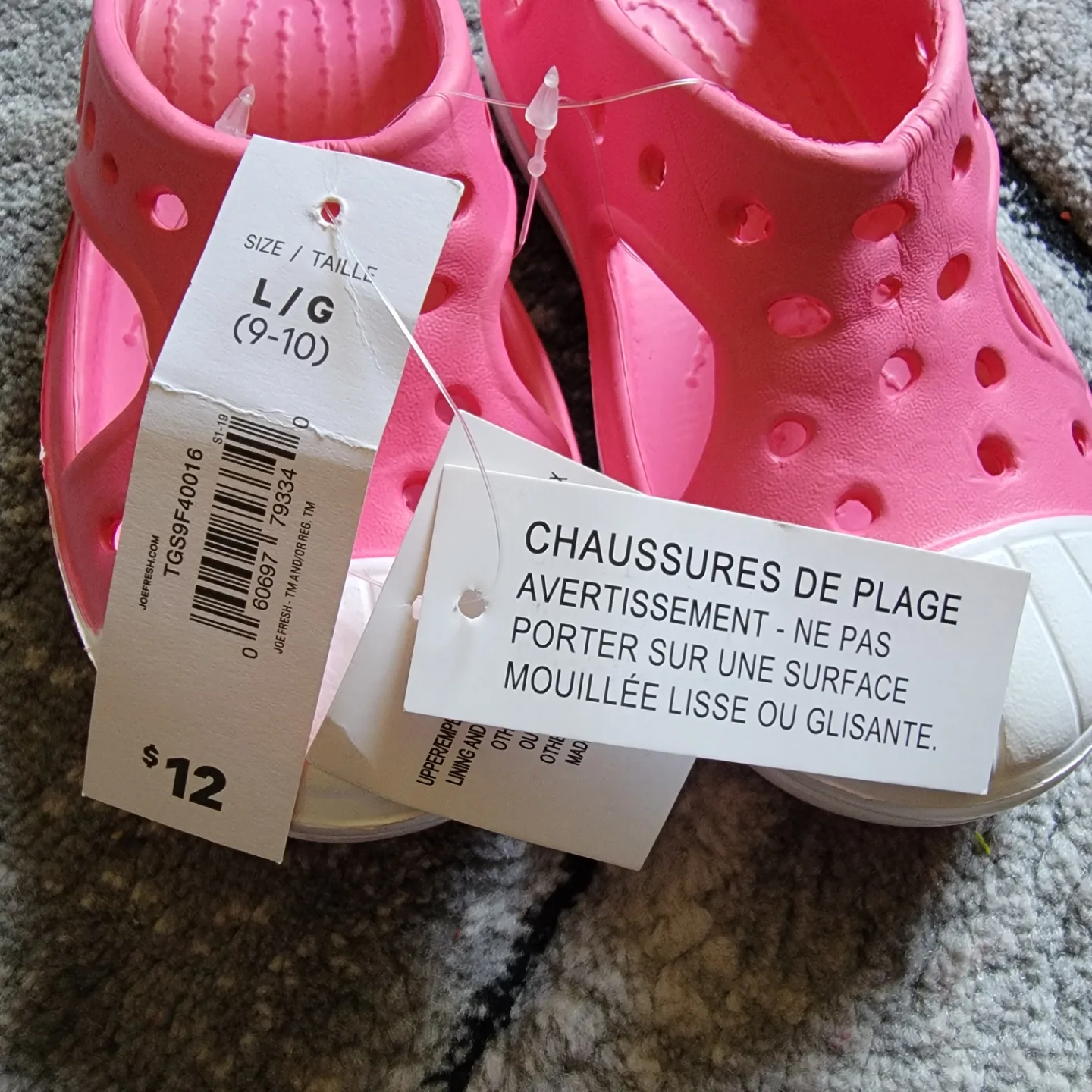 Joe Fresh Pink & White Toddler Sandals - Size 9-10 image indicator(3)