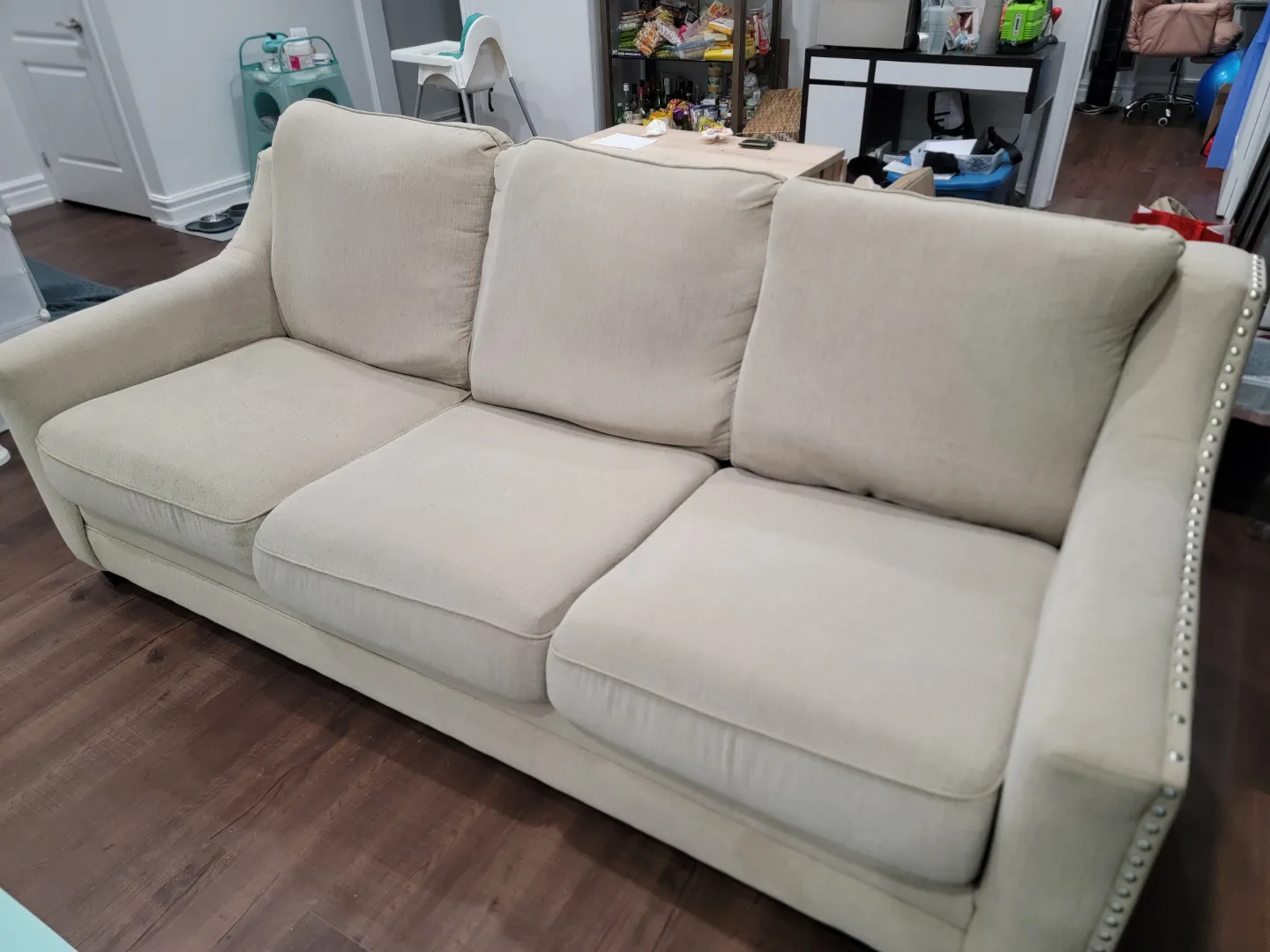 Beige Ashley Sofa and Loveseat Set thumbnail