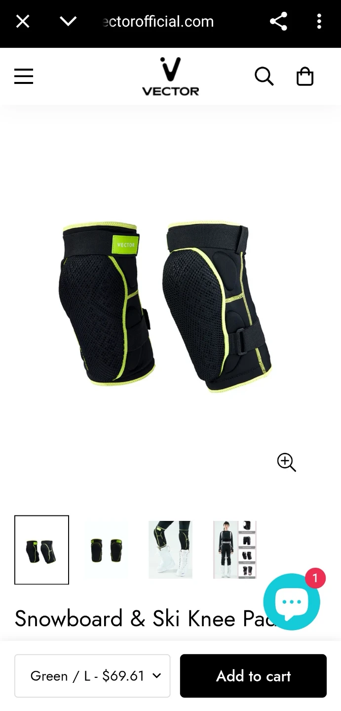 Vector Snowboard & Ski Knee Pads - Size Large