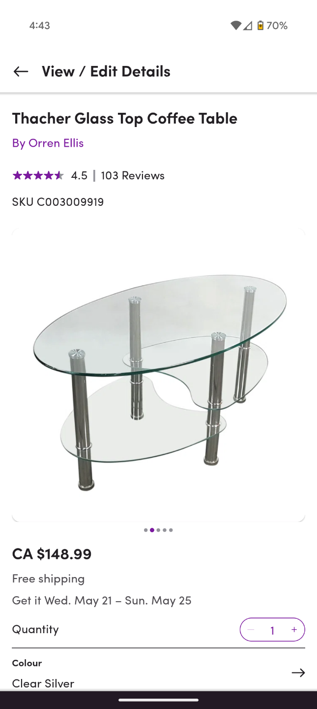 Glass Top Coffee Table - photo 4