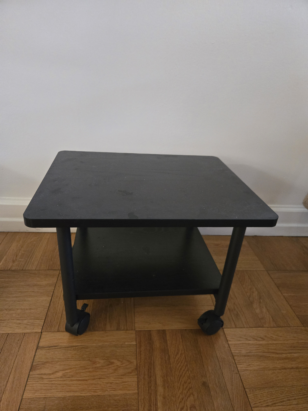 Black Rolling Side Table