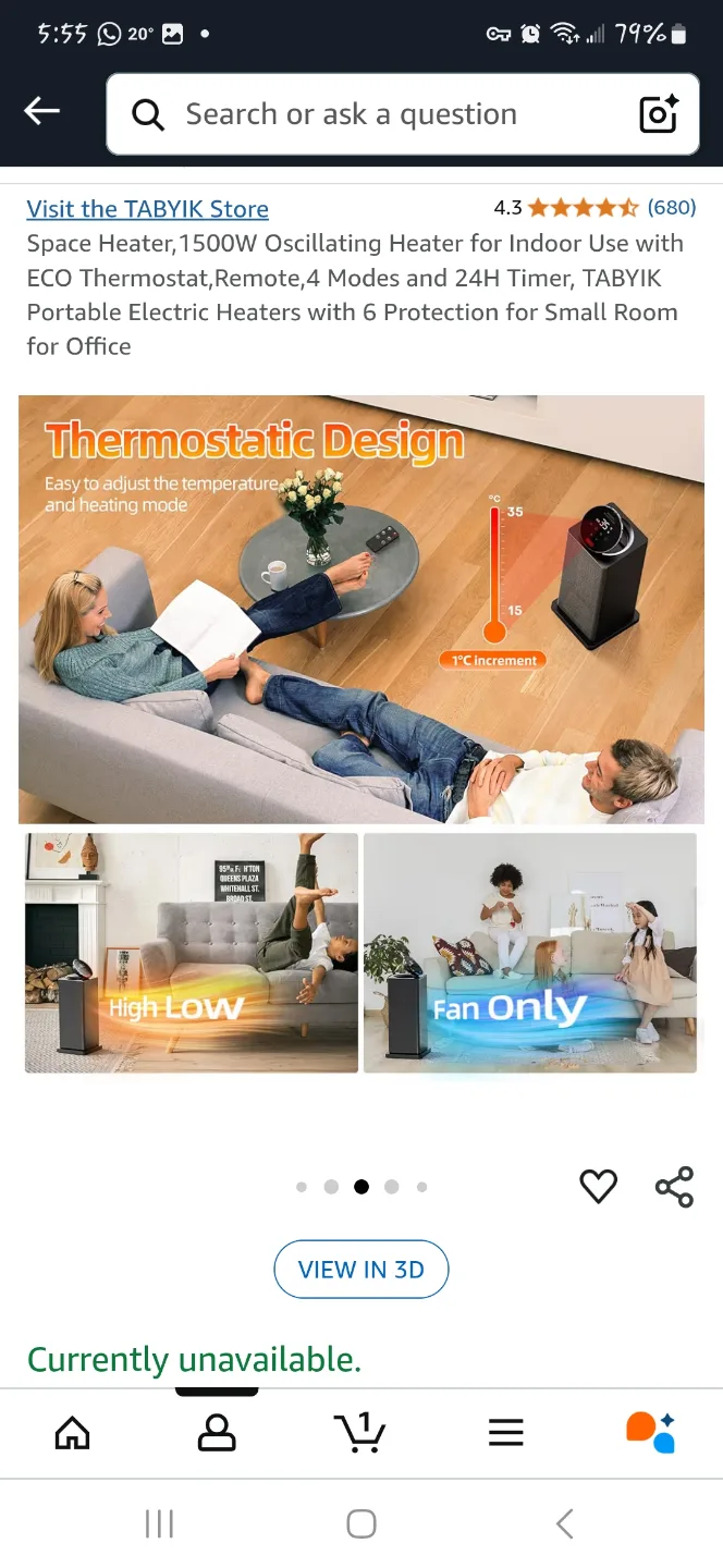 Oscilating Ceramic tower heater image indicator(5)
