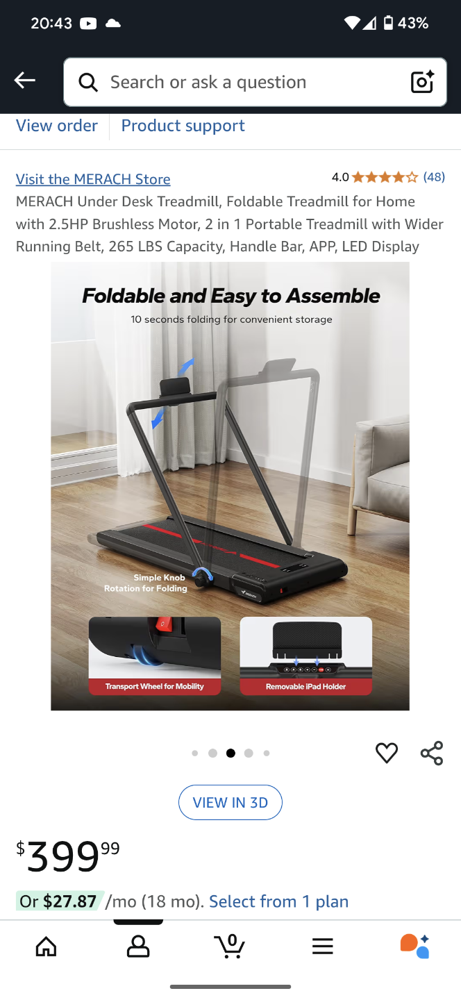 MERACH Under Desk Treadmill - Foldable & Portable - photo 5