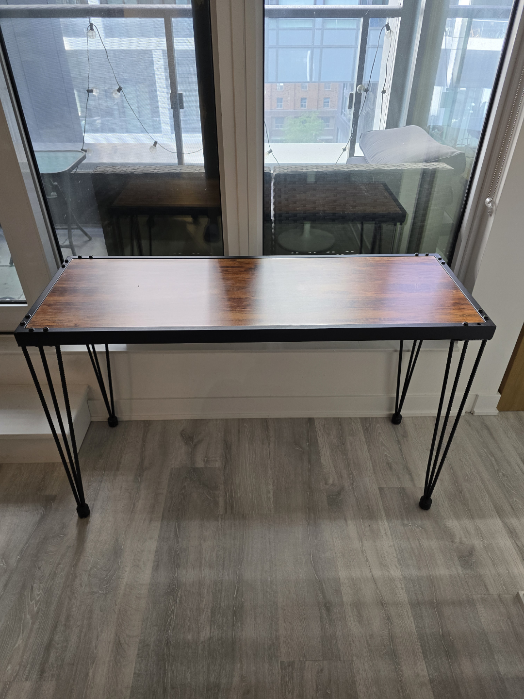 Industrial Console Table with Metal Legs