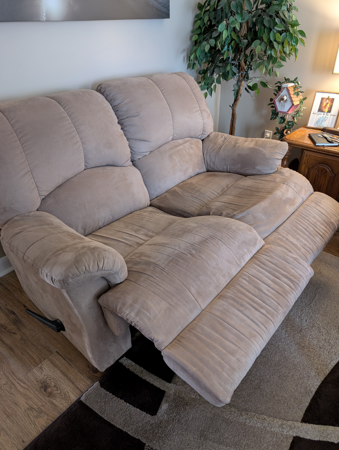 Recliner Sofa Set - Beige Microfiber - photo 2
