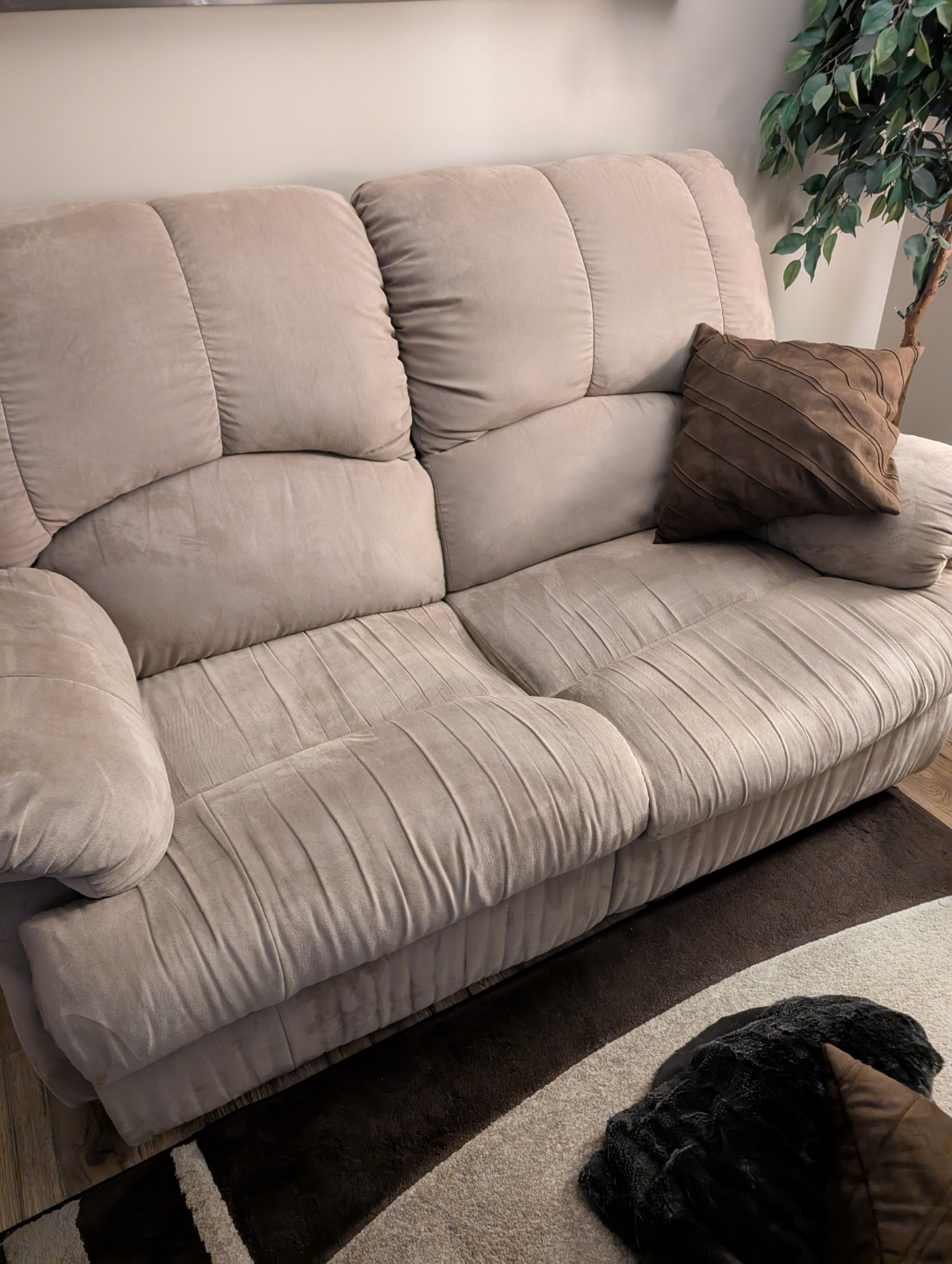Recliner Sofa Set - Beige Microfiber - photo 5