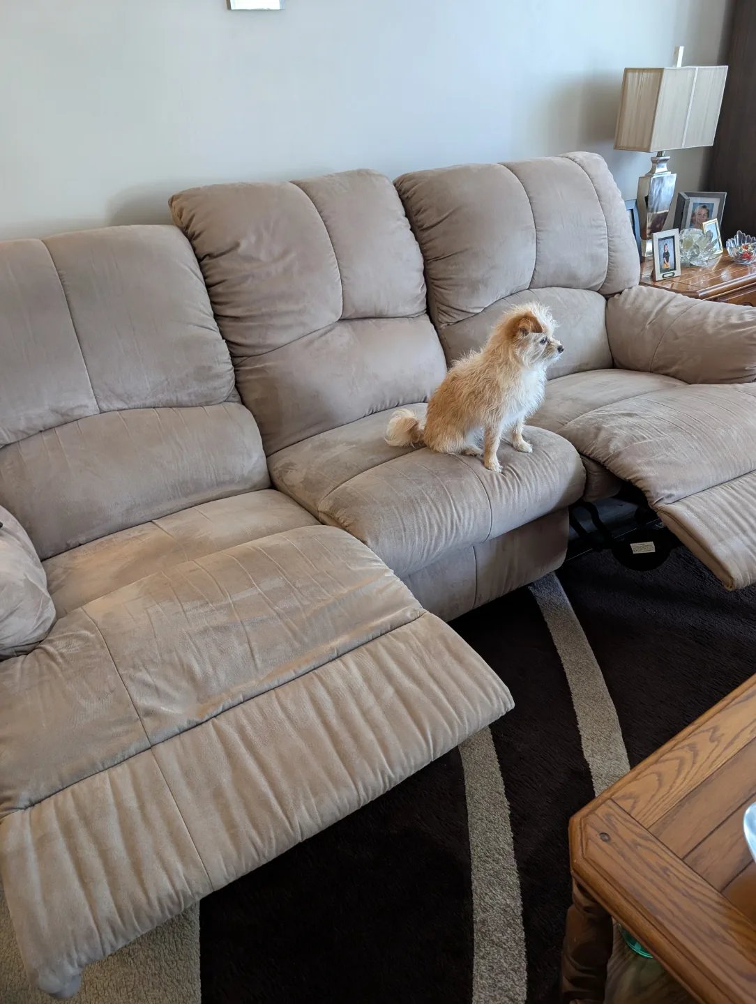 Recliner Sofa Set - Beige Microfiber image indicator(8)