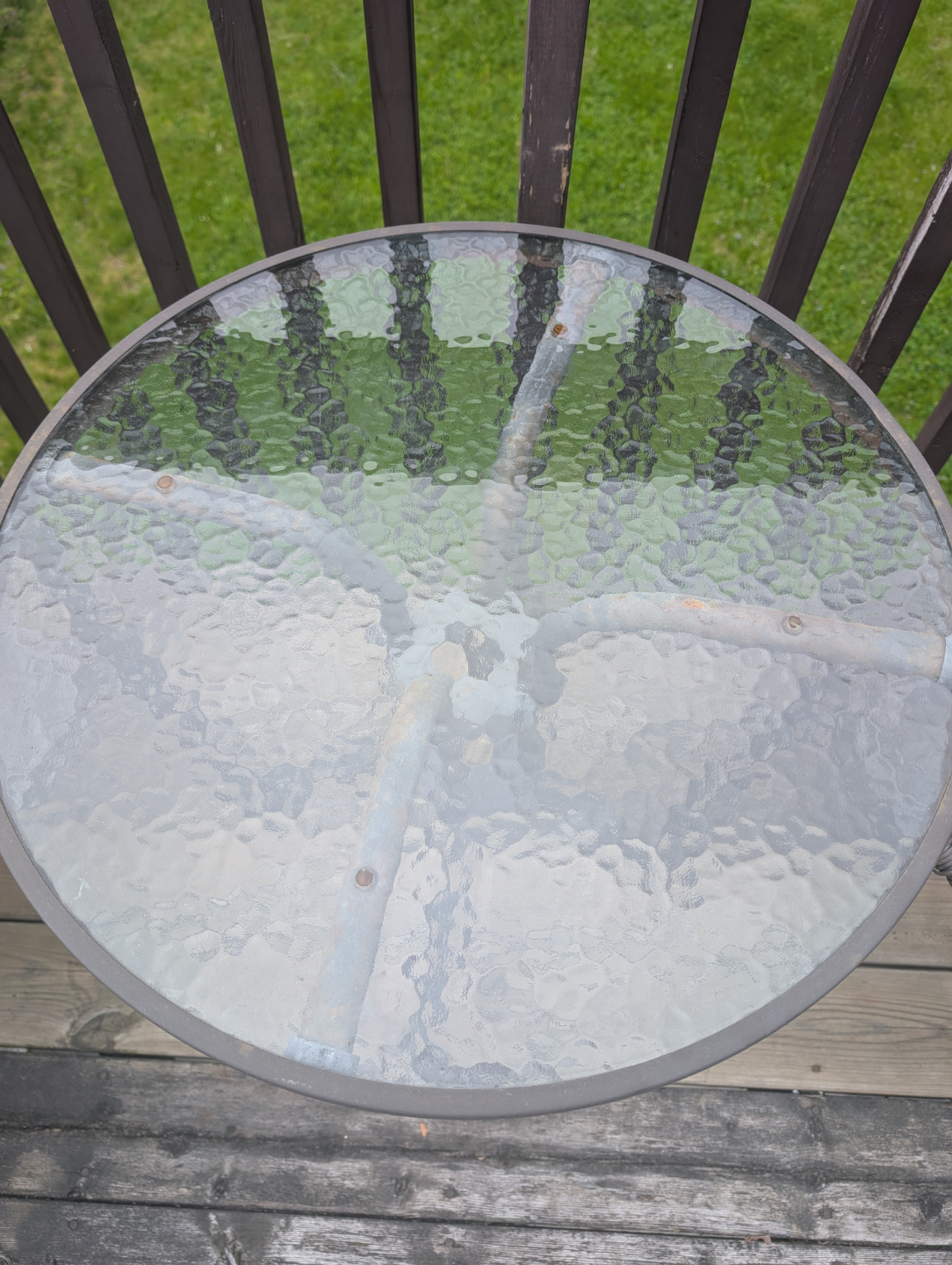 Patio Bistro Set - 2 Chairs and Glass-Top Table - photo 2
