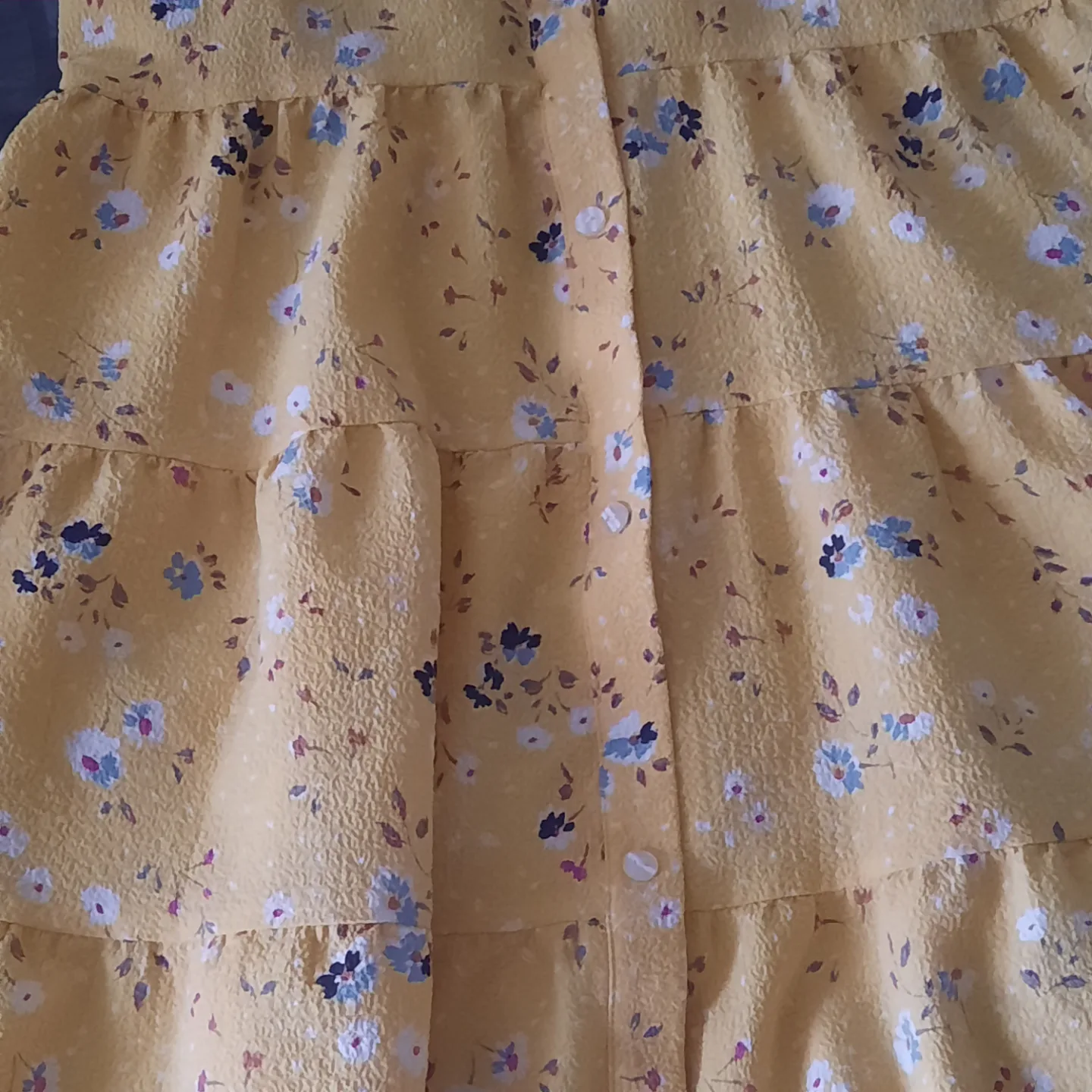 Yellow floral mini dress, size Medium image indicator(2)