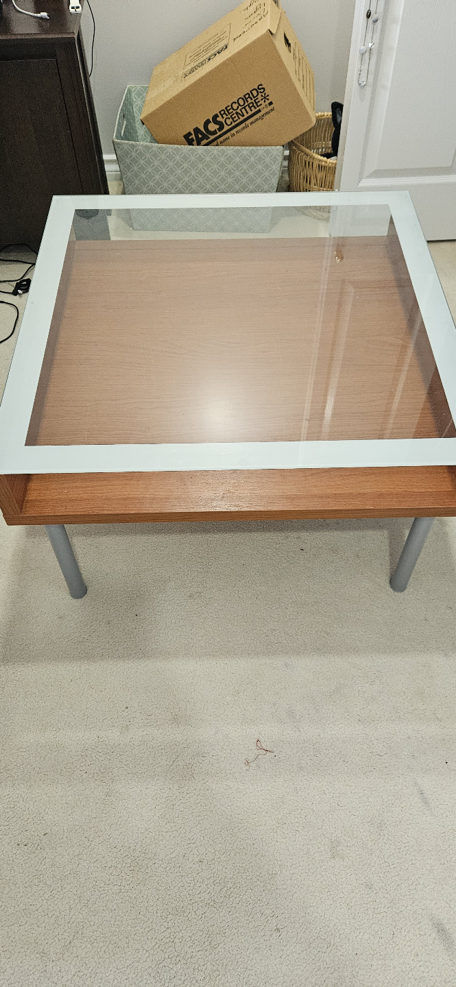 IKEA MAGIKER Coffee Table with Glass Top