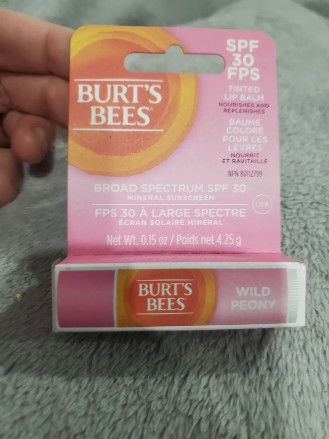 Burt's Bees Wild Peony Tinted Lip Balm SPF 30 thumbnail