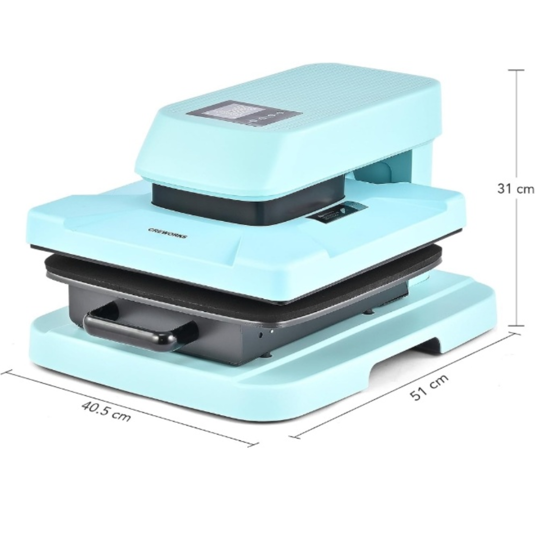 15"x15" CrewWorks Auto Heat Press Machine - Mint Green