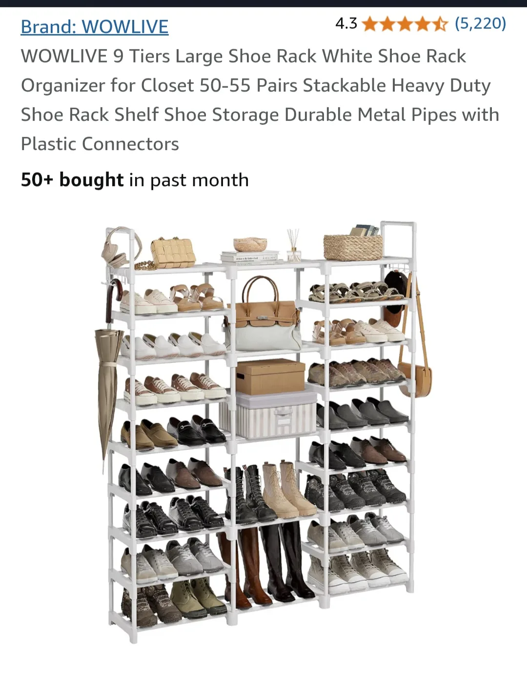 9 tier triple row shoe rack *new* thumbnail