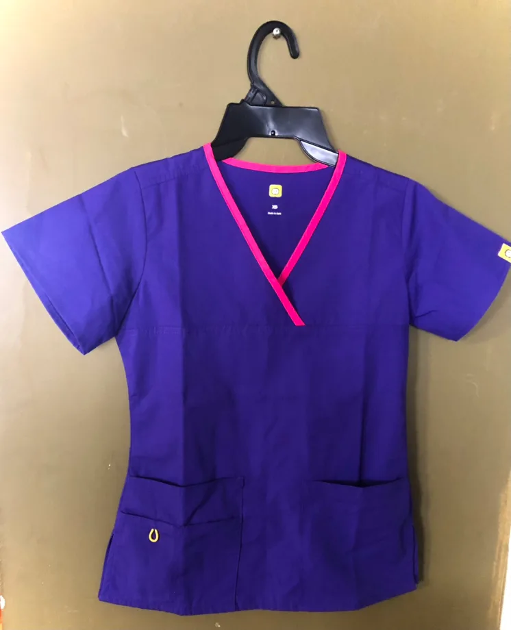 NEW XS WonderWink Women’s Charlie 5 Pocket  Scrub Top image indicator(3)