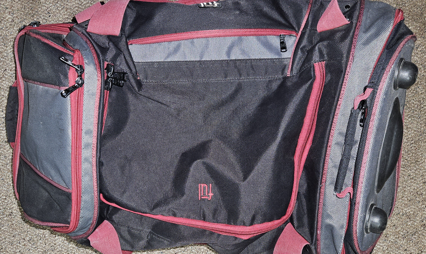 Rolling Duffel Bag - Black and Red - photo 2