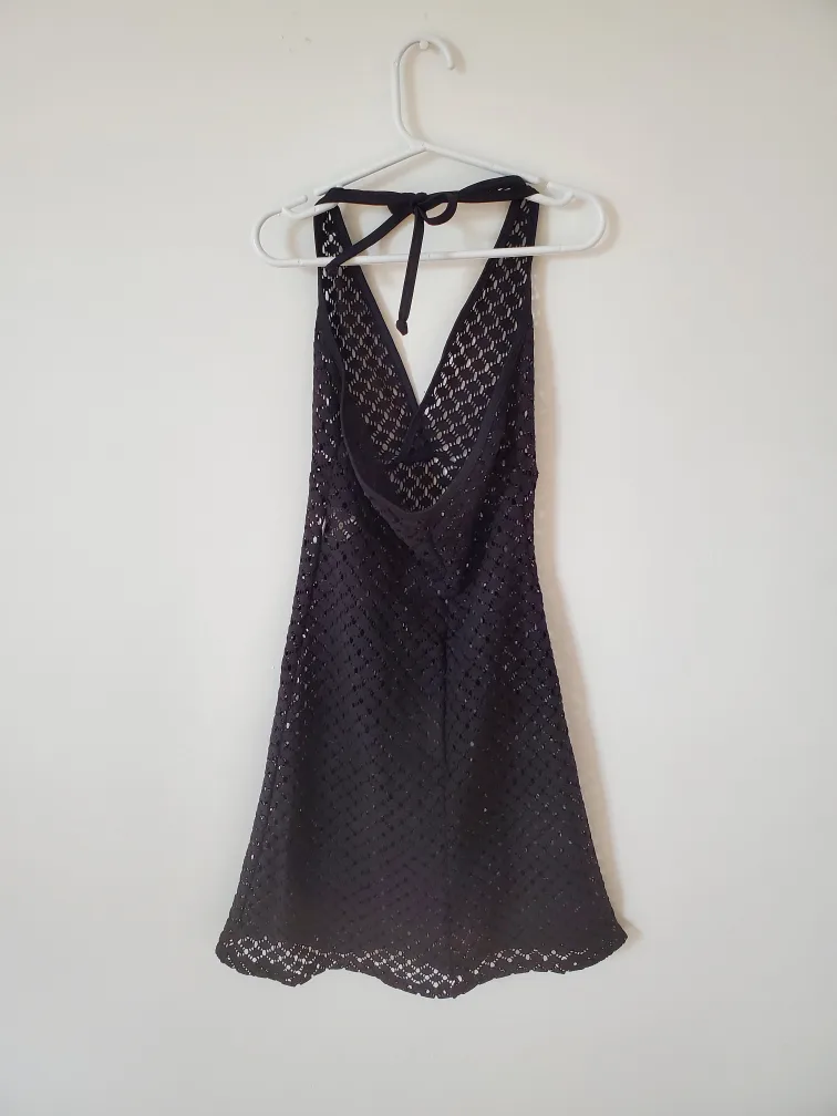 Phax Black Crochet Halter Swimwear Cover-up Size Small image indicator(2)