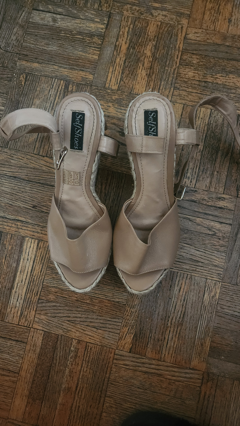 Beige  Wedge Sandals