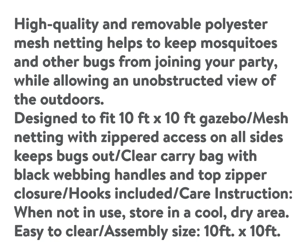 10x10 Gazebo Mosquito Netting🏒 image indicator(5)