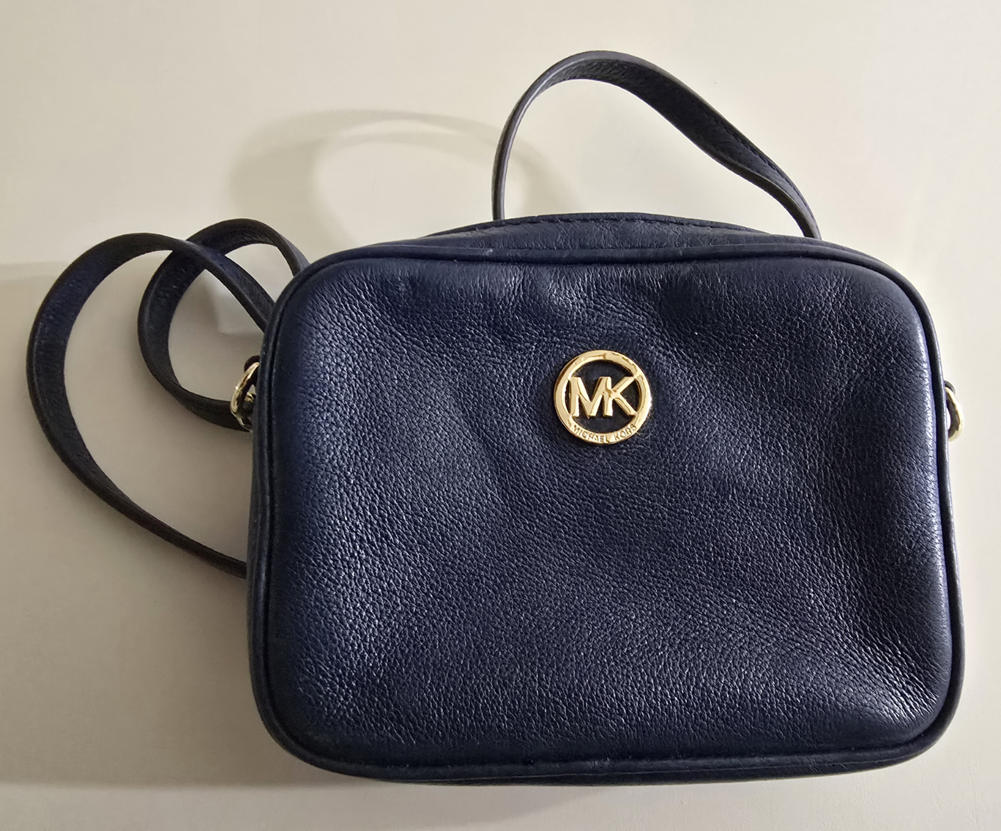 Michael Kors Navy Blue Leather Crossbody Bag