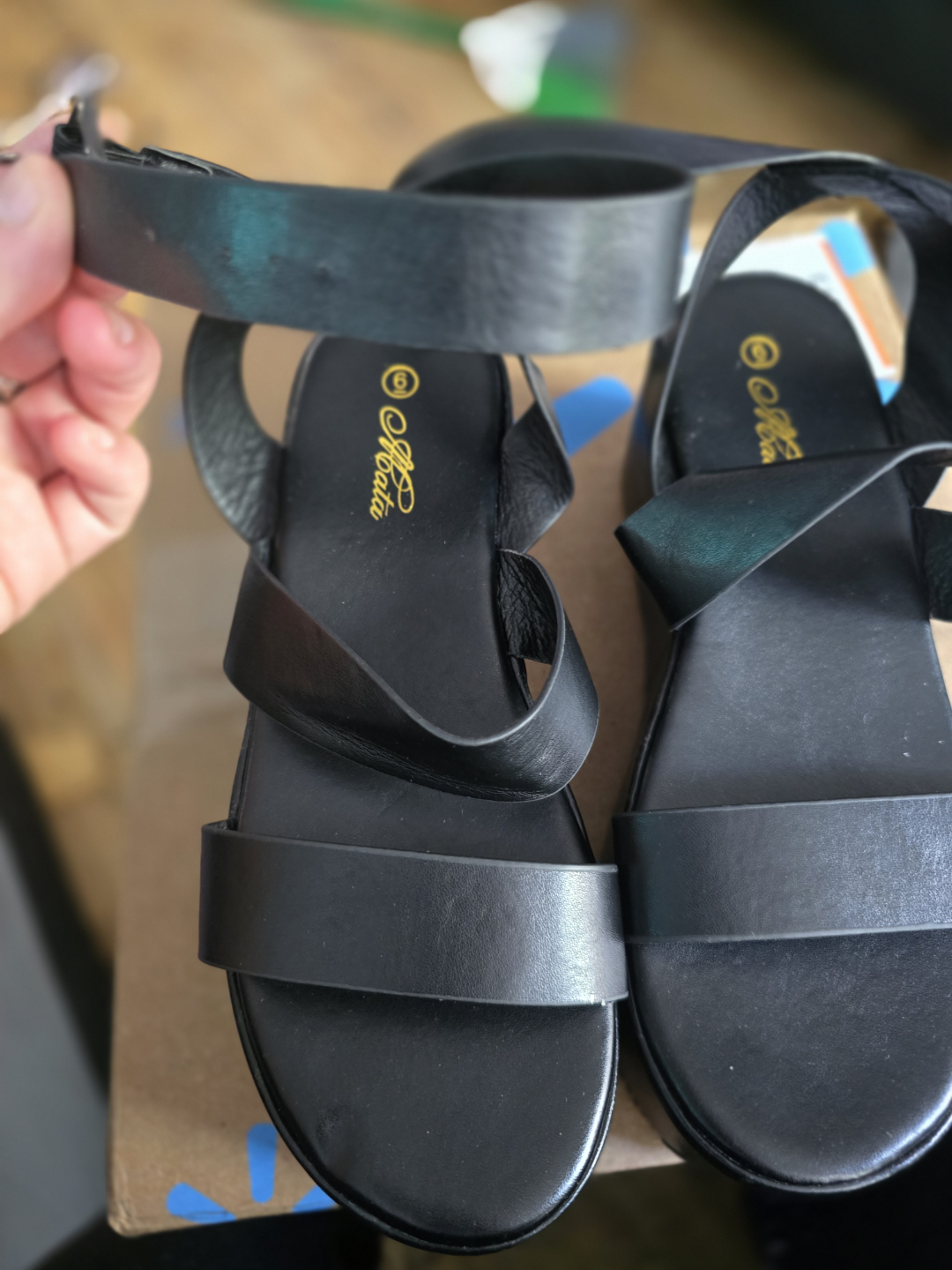 Black Platform Sandals Size 6 - photo 3