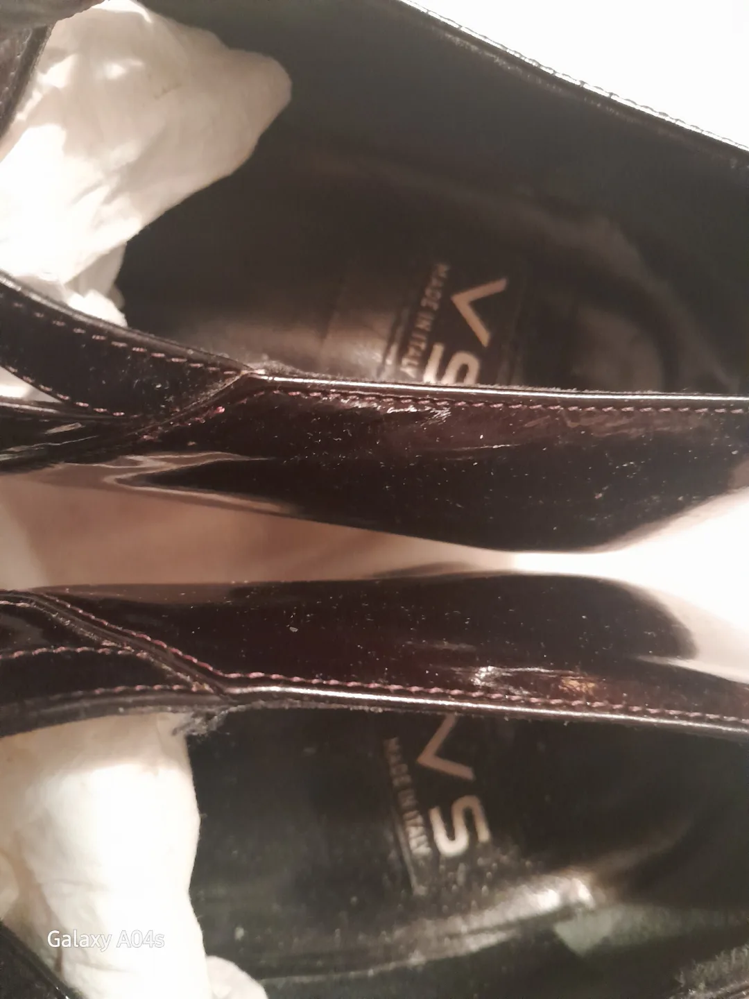 VS Made in Italy Women's Patent Leather Block Heel Shoes Size 8 image indicator(3)