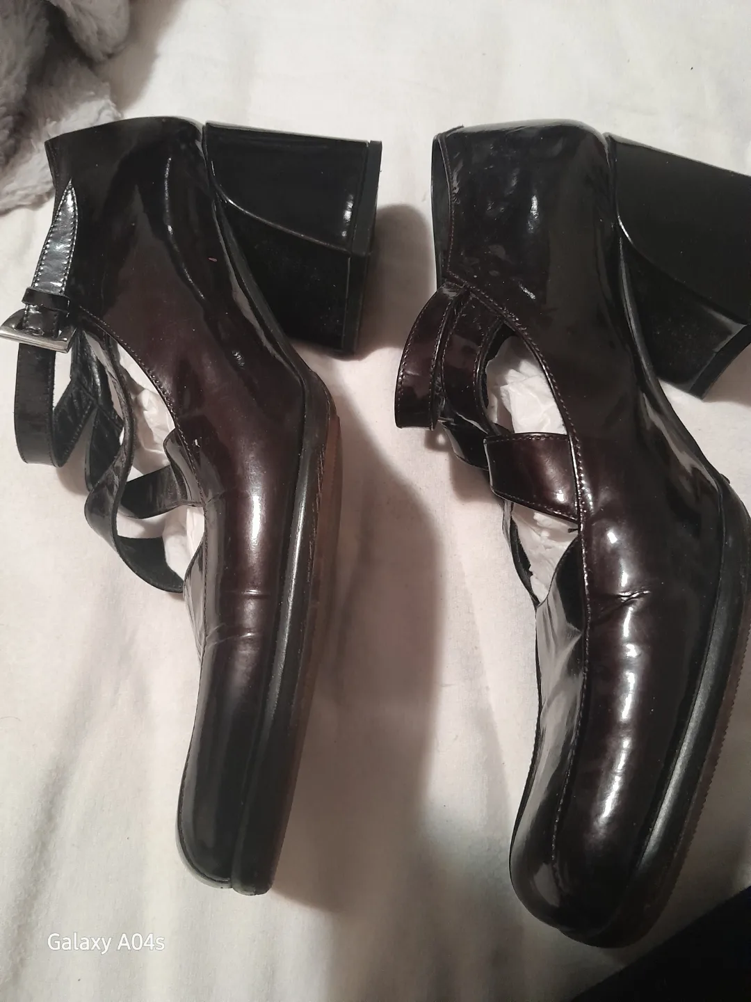 VS Made in Italy Women's Patent Leather Block Heel Shoes Size 8 image indicator(5)