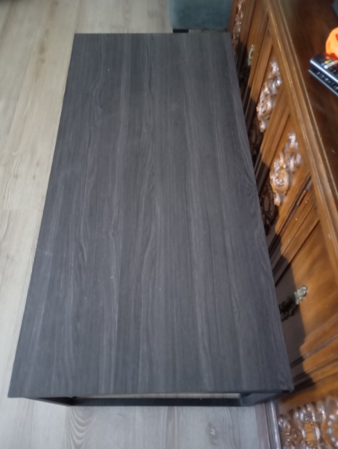 Dark Grey Coffee Table with Black Metal Frame - photo 3