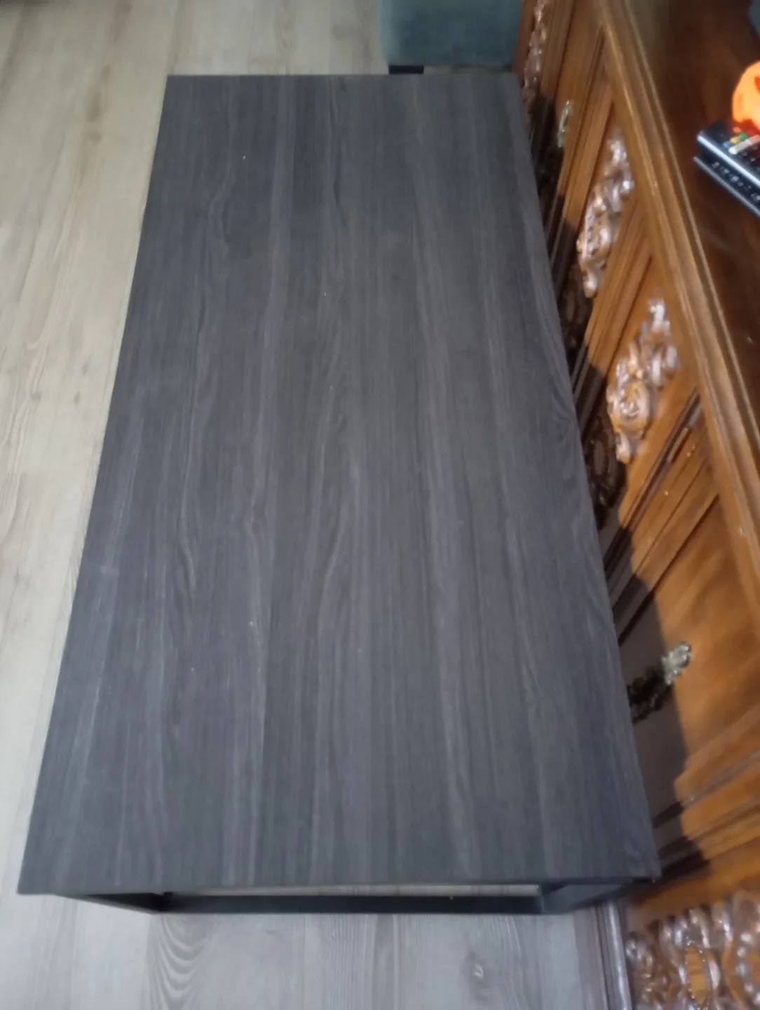 Dark Grey Coffee Table with Black Metal Frame image indicator(3)