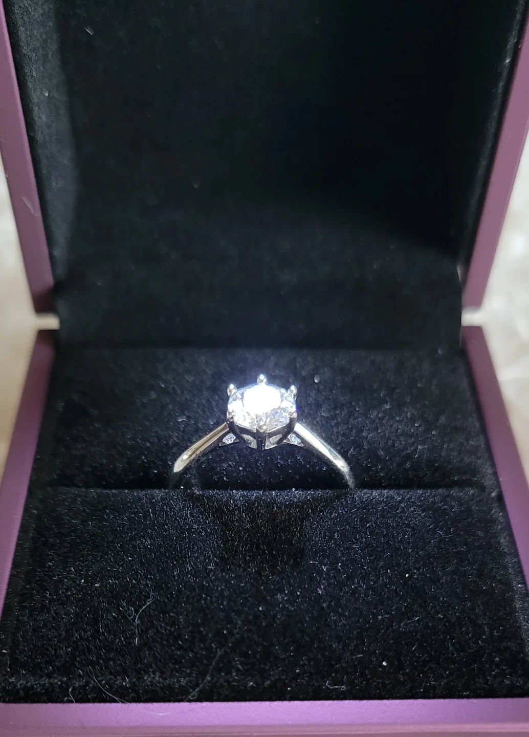 1 carat moissanite on 925 Sterling Silver Solitaire Ring image indicator(2)