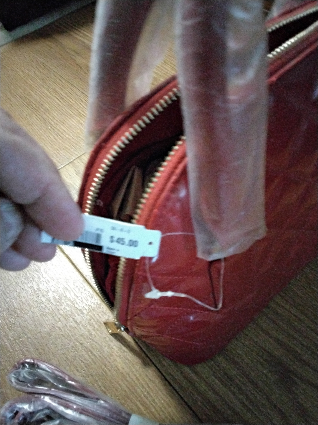 Red quilted satchel handbag - photo 3