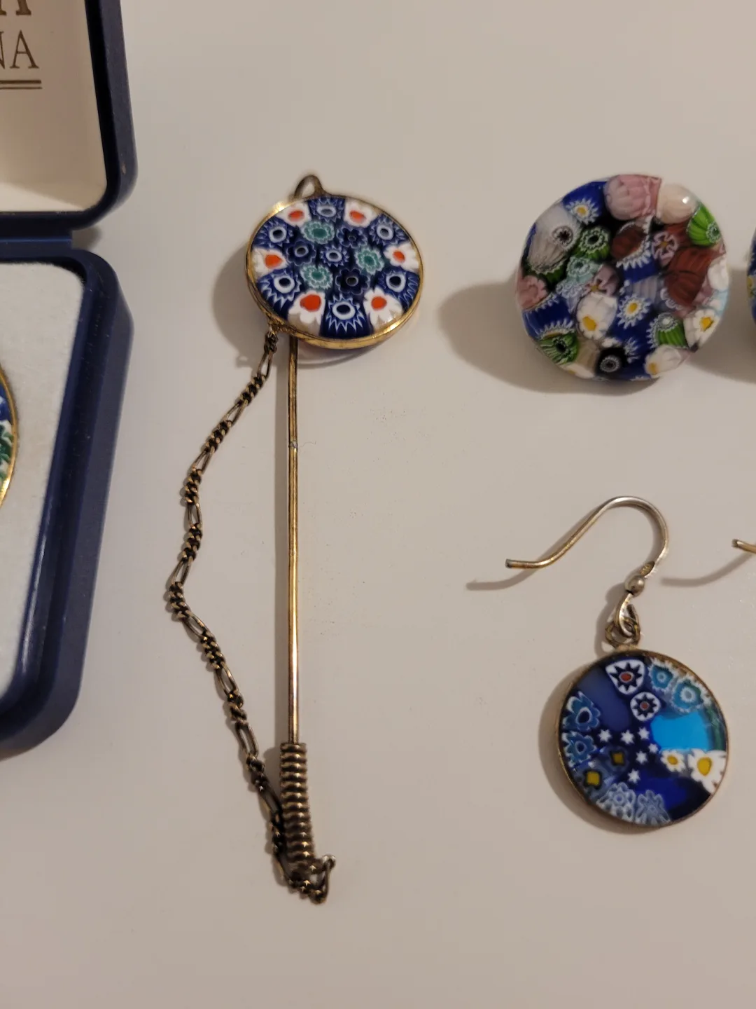 VINTAGE ANTICA MURRINA Veneziana Brooch, Earrings Set from 80's image indicator(3)