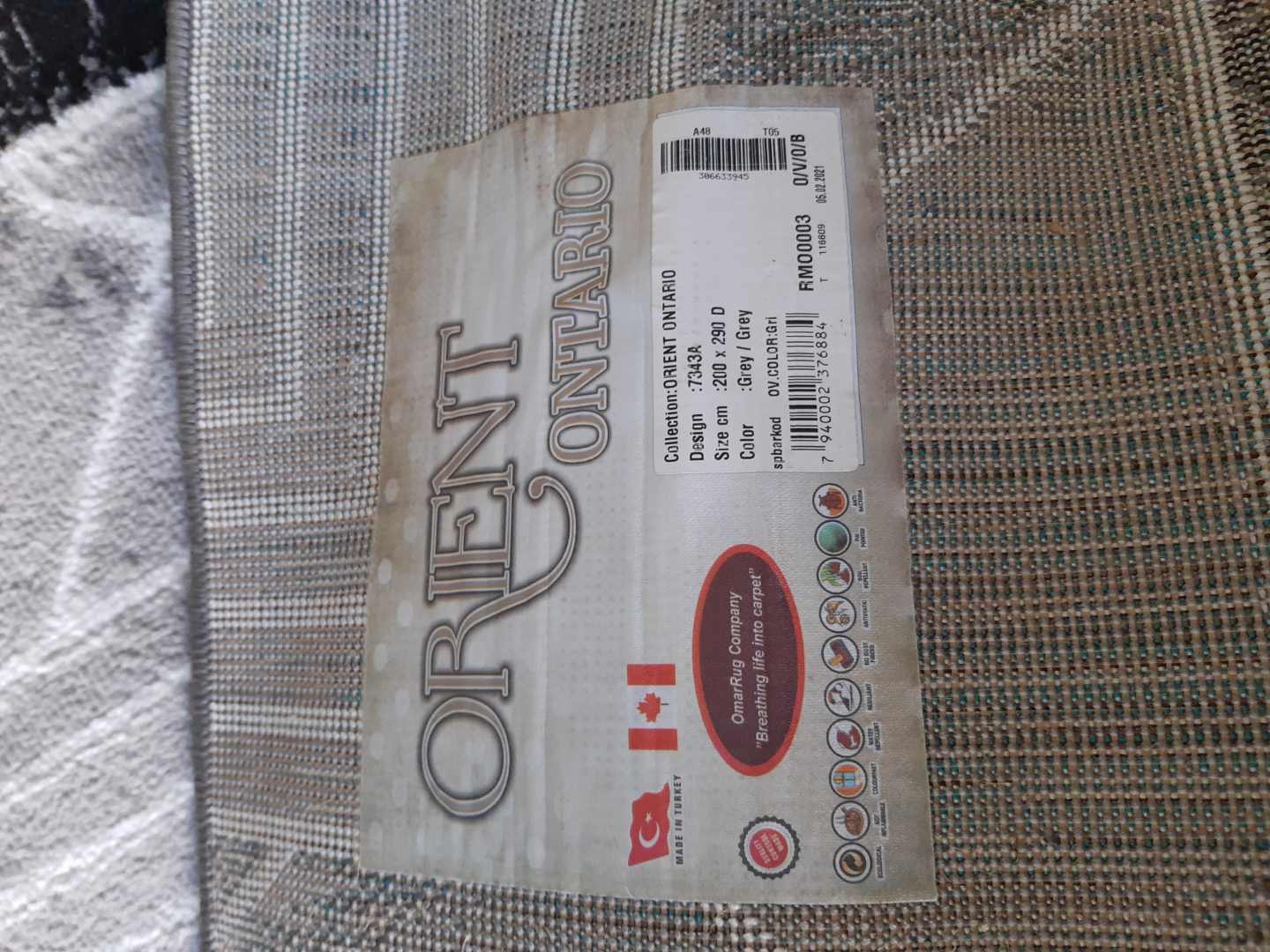 Orient Ontario Area Rug - Grey/Black Geometric Design - photo 4