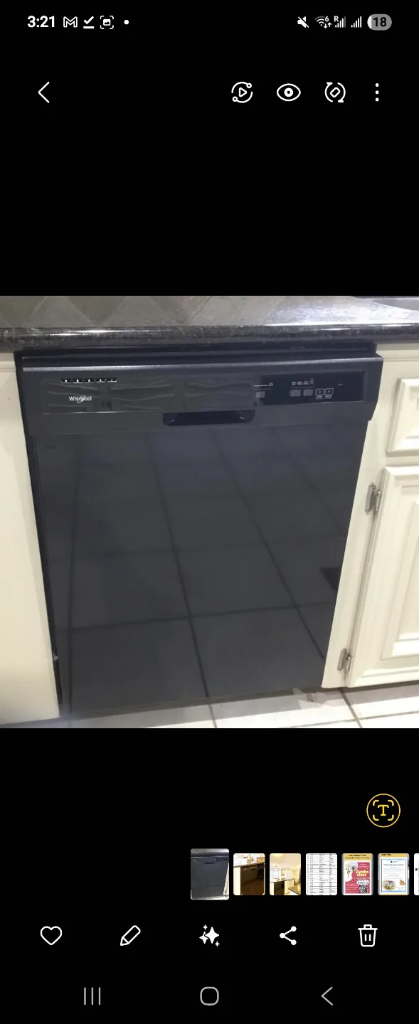 whirlpool Black Dishwasher Appliance thumbnail