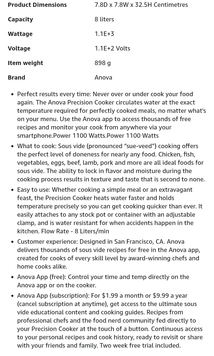 NEW!   Anova AN500-US00 Sous Vide Precision Cooker image indicator(6)