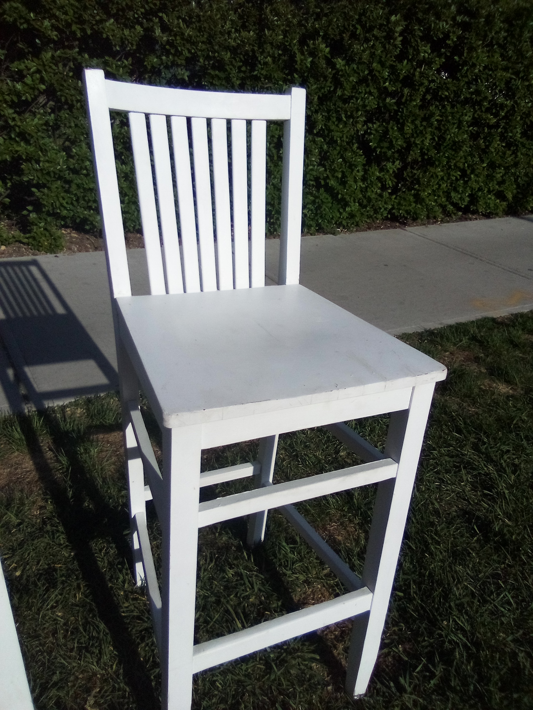 Set of Four White Bar Stools