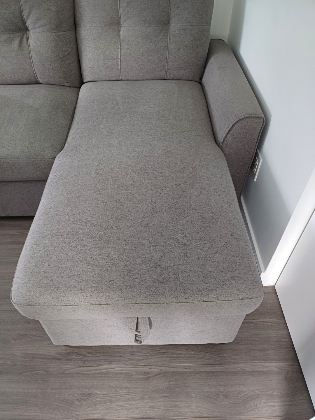Grey Sectional Sofa with Pull-Out Sleeper and Storage - photo 2