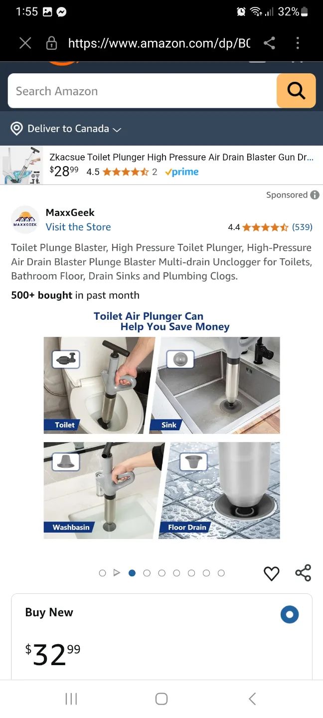 Zkacsue Toilet Plunger High Pressure Air Drain Blaster Gun image indicator(5)