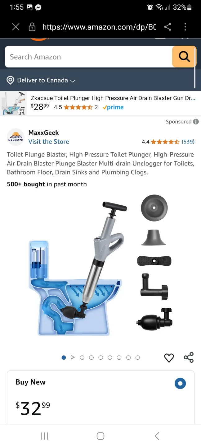 Zkacsue Toilet Plunger High Pressure Air Drain Blaster Gun image indicator(6)