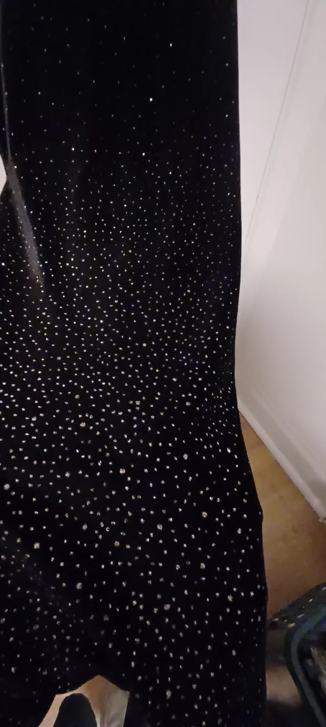 Black Velvet Mini Dress with Side Cut-Outs image indicator(4)