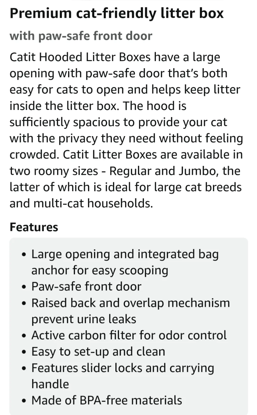 Catit Jumbo Airsift Litter Box w. 2 Air filters image indicator(6)