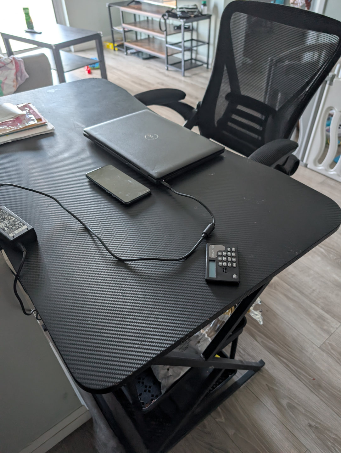 Black Computer Desk and Office Chair - photo 2
