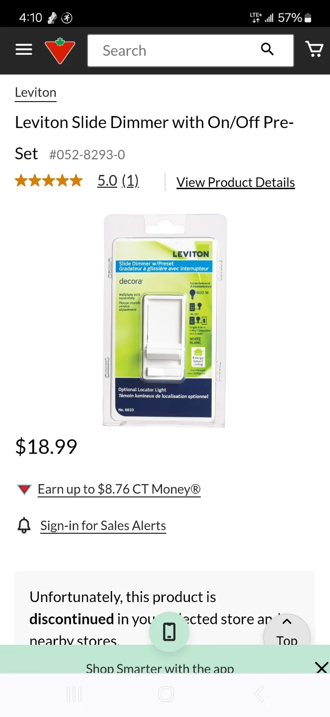 Leviton  Slide Dimmer 600W White include faceplate image indicator(3)