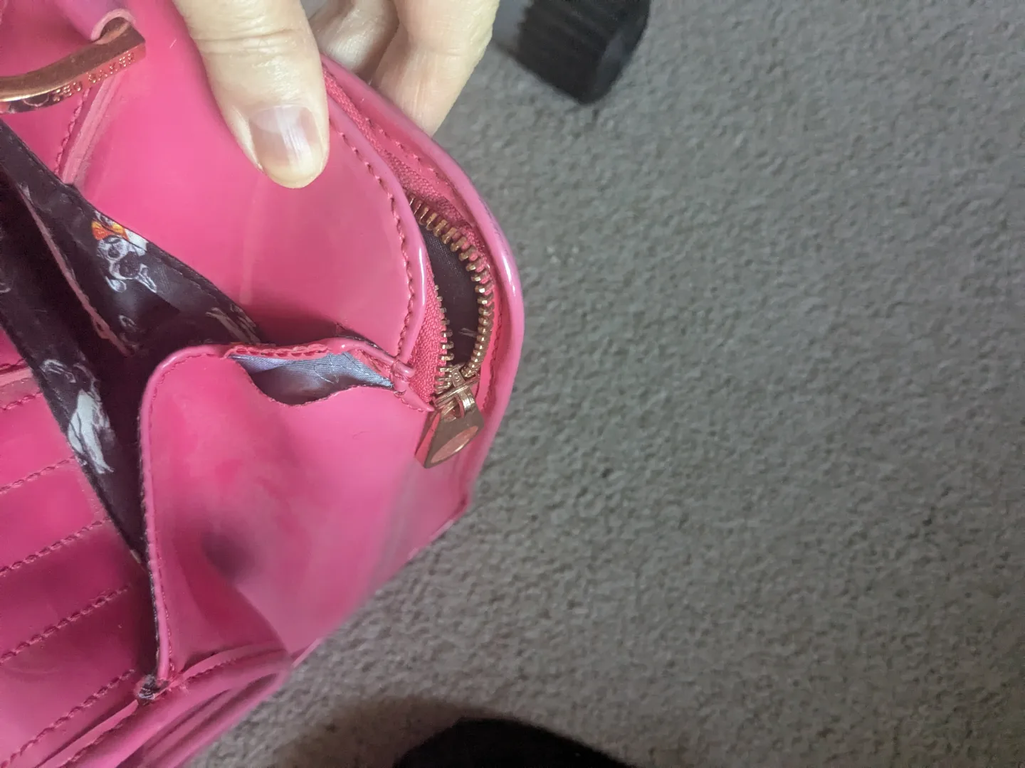 Pink Ted Baker Patent Leather Handbag image indicator(5)