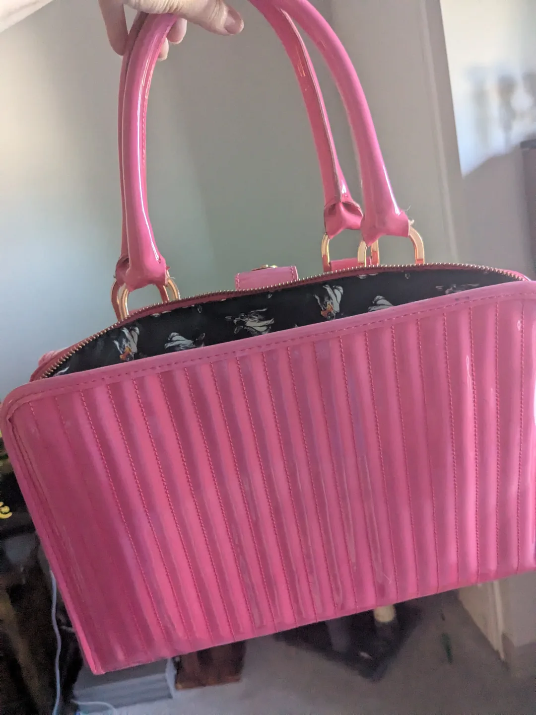 Pink Ted Baker Patent Leather Handbag image indicator(6)