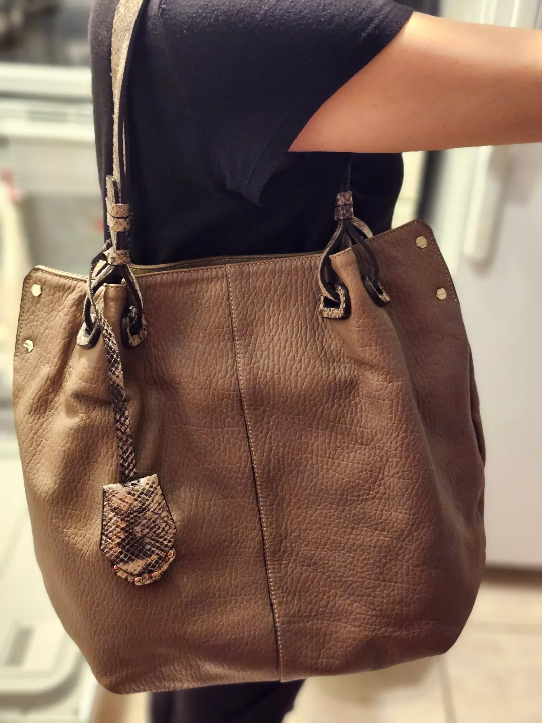 Bruno Magli Leather Tote Bag image indicator(5)