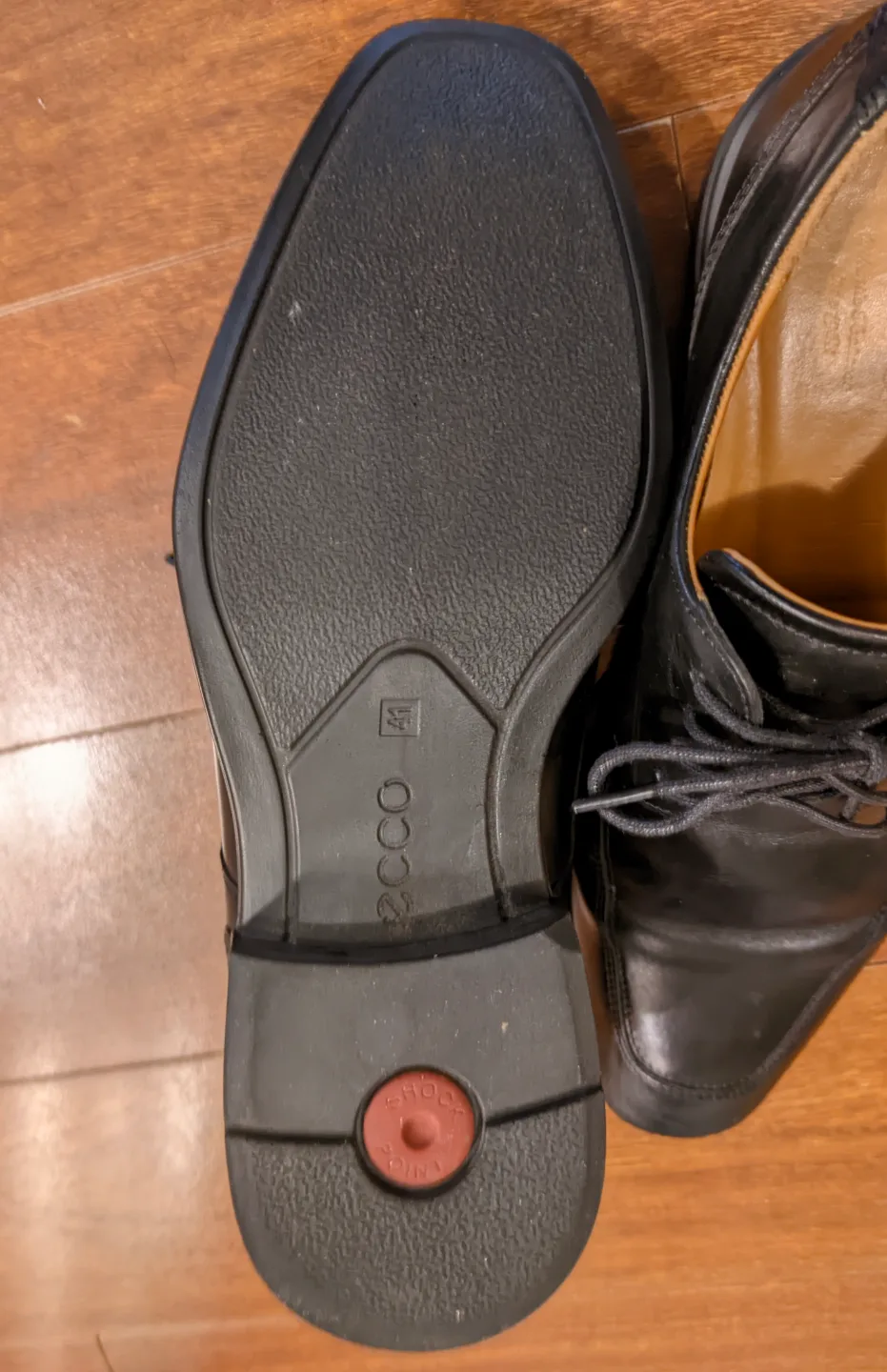 Men's ECCO Black Leather Dress Shoes size 8 image indicator(3)