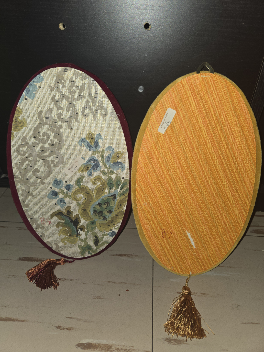 Pair of Vintage Italian Ceramic Floral Wall Plaques - photo 3